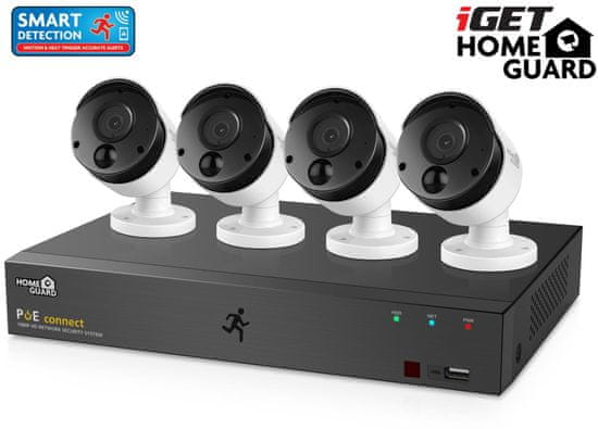 iGET Homeguard HGNVK85304 - PoE kamerakészlet FullHD 1080p NVR 8CH + 4x PoE kamera 1080p
