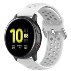 BStrap Silicone Dots szíj Samsung Galaxy Watch Active 2 40/44mm, white