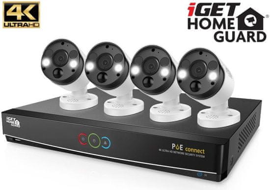 iGET Homeguard HGNVK84904 - PoE kamerakészlet 4K UltraHD NVR 8CH + 4x kamera 4K-val és hanggal