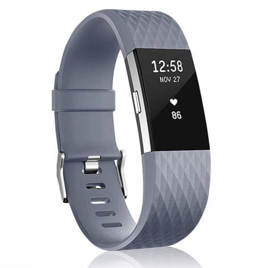 BStrap Silicone Diamond (Small) szíj Fitbit Charge 2, dark gray