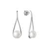 Luxus ezüst fülbevalók valódi fehér gyönggyel Jolie GRP20222EW
