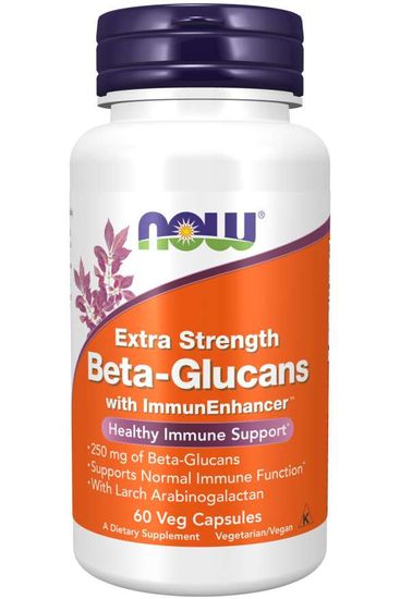 NOW Foods Béta glükánok immunerősítővel, extra erősséggel, 60 növényi kapszula