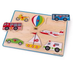Bigjigs Toys Beilleszthető puzzle járművek