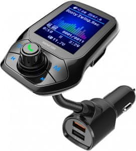 modern hordozható Bluetooth autós modulátor sencor swm 5858 aux in usb port hangszínszabályzó handsfree funkció töltés 