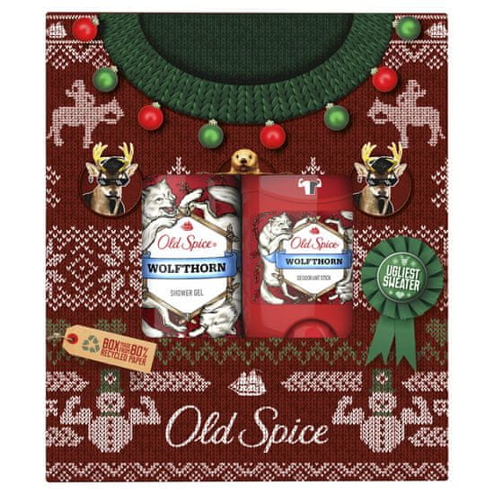 Old Spice Wolfthorn Csúnya karácsonyi pulóver ajándékcsomag férfiaknak