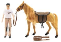 Teddies Fésülhető ló + hajlítható végtagú baba, 30 cm