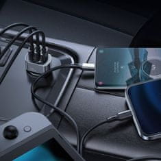 Joyroom Fast Car Charger autós töltő 3x USB QC 4.5A 38W, fekete