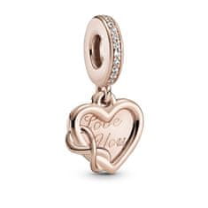 Pandora Romantikusbronz szív alakú medál Rose 789369C01