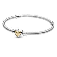 Pandora Ezüst bicolor karkötő szívvel Moments 599380C00 (Hossz 19 cm)