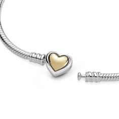 Pandora Ezüst bicolor karkötő szívvel Moments 599380C00 (Hossz 18 cm)