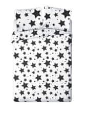 FARO Francia ágynemű Stars fekete-fehér pamut, 220/200, 2x70/80 cm, 2x70/80 cm