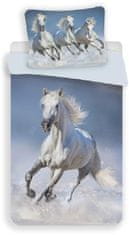 Jerry Fabrics JERRY FABRICS Vászon, benne lovak fehér pamut, 140/200, 70/90 cm