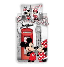 Jerry Fabrics JERRY FABRICS vászon Mickey és Minnie London telefon pamut, 140/200, 70/90 cm