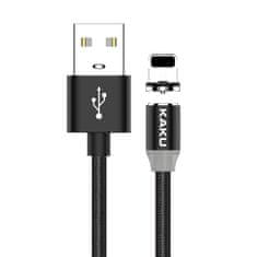 Kaku Magnetic kábel USB / Lightning 3A 1m, fekete