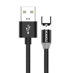 Kaku Magnetic kábel USB / USB-C 3A 1m, fekete