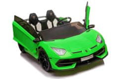 Lamborghini Aventador 24V elektromos kisautó, LAKKOZOTT, kétszemélyes, 2,4 GHz távirányító, USB/SD