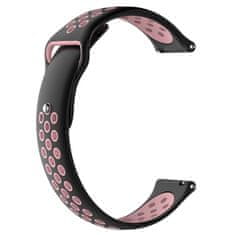 BStrap Silicone Sport szíj Samsung Galaxy Watch 42mm, black/pink
