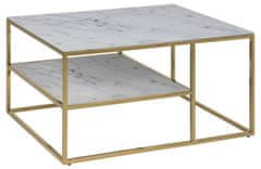 Design Scandinavia Alisma dohányzóasztal, 90 cm, fehér/arany