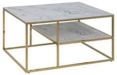 Design Scandinavia Alisma dohányzóasztal, 90 cm, fehér/arany
