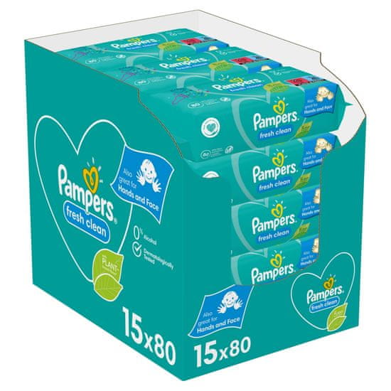 Pampers Fresh Clean Baby törlőkendő 15 csomagolás = 1200 törlőkendő