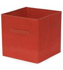Összecsukható tárolódoboz polcokhoz és könyvespolcokhoz, polipropilén, 31x 31x 31 cm, piros
