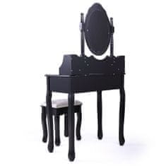 Timeless Tools Tükrös fésülködő asztal székkel, Rome több színben-fekete