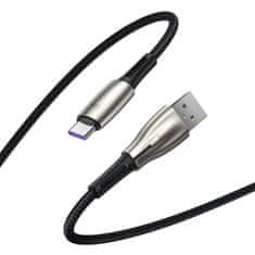 BASEUS Water Drop-shaped kábel USB / USB-C 66W 6A 1m, fekete