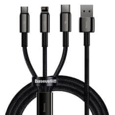 BASEUS Tungsten 3in1 kábel USB - Lightning / USB-C / Micro USB 3.5A 1.5m, fekete