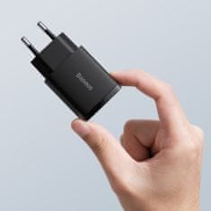 BASEUS Compact Quick hálózati töltő adapter USB-C / USB 20W 3A PD QC, fekete