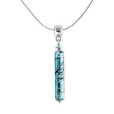 Lampglas Gyönyörű türkizkék nyaklánc tiszta ezüsttel, Turquoise Love Lampglas gyönggyel NPR10
