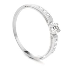Beneto Exclusive Női fehér arany gyűrű cirkónium kővel AUG0002-W-WH (Kerület 49 mm)