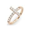 Rosary ACORB cirkóniumkövekkel kirakott rózsaszín arany színű ezüstgyűrű (Kerület 52 mm)