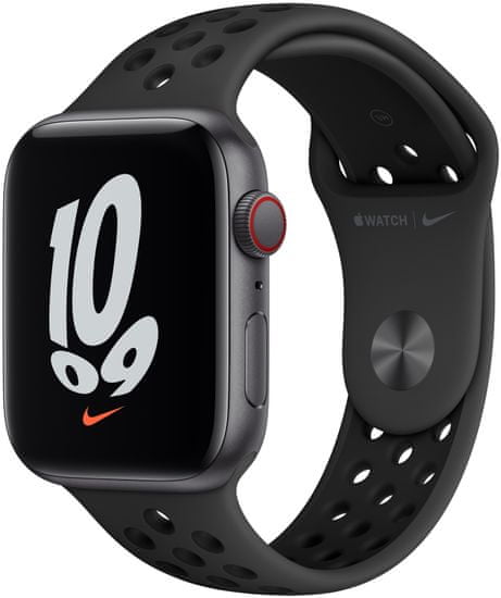 Apple Watch Nike SE Cellular okosóra, 44mm Space Gray Aluminium Case with Anthracite/Black Nike Sport Band (MKT73HC/A)