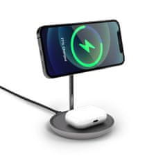EPICO Magnetic 2in1 Wireless Charger (MagSafe compatible) 15W/10W/7,5W + 18W QC 9915101900031, szürke