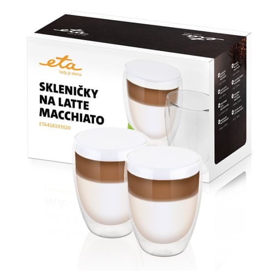 ETA Latte Macchiato pohár 4181 93020, 350 ml, 2db