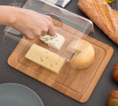 Koopman Bambusz vágódeszka EXCELLENT sajttároló dobozzal, 26 x 20 x 7,1 cm