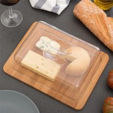 Koopman Bambusz vágódeszka EXCELLENT sajttároló dobozzal, 26 x 20 x 7,1 cm