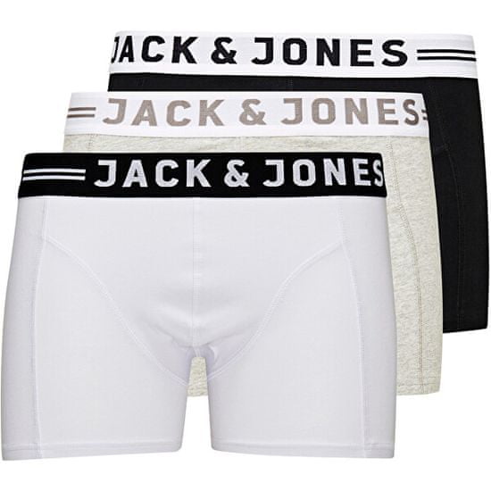 Jack&Jones 3 PACK - férfi boxeralsó 12081832 Light grey Melange