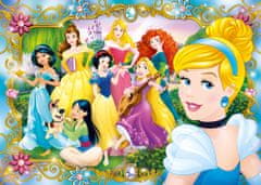 Clementoni Puzzle drágakövekkel Fun with Disney hercegnőkkel 104 darab