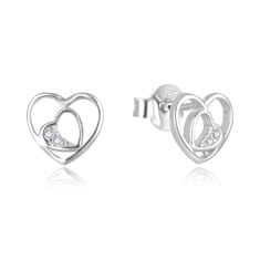 Beneto Romantikus ezüst szív alakú fülbevaló AGUP2688