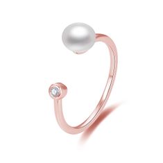 Beneto Nyitott bronz gyűrű valódi édesvízi gyöngyökkel AGG467-RG