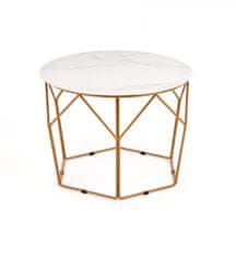 Halmar Kerek kisasztal Madison - fehér márvány / aranysárga