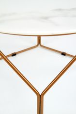 Halmar Kerek kisasztal Madison - fehér márvány / aranysárga