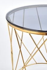 Halmar Kerek kisasztal Selena - füst / arany