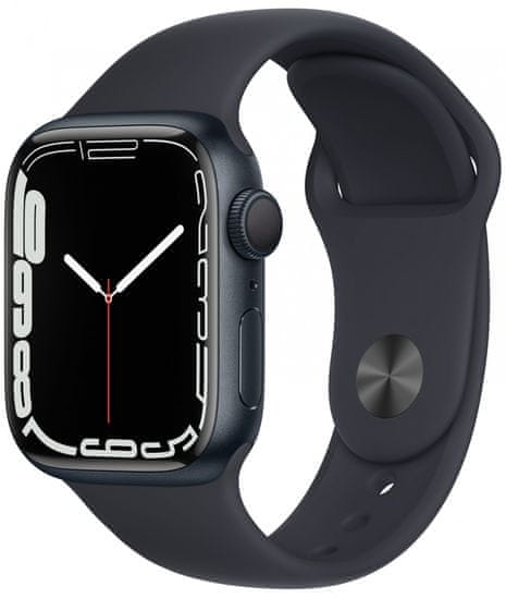 Apple Watch Series 7, 41mm Midnight Aluminium Case Midnight Sport Band MKMX3HC/A