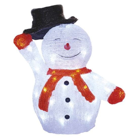 EMOS LED karácsonyi hóember kalappal, 36 cm, kül- és beltéri, hideg fehér, időzítő