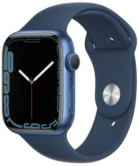 Apple Watch Series 7 okosóra, 45mm Blue Aluminium Case Abyss Blue Sport Band MKN83HC/A