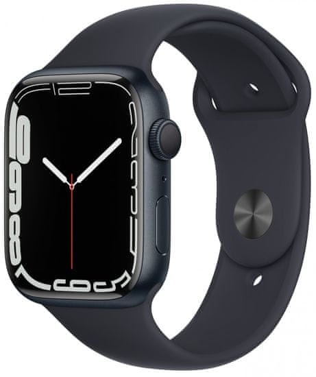 Apple Watch Series 7 okosóra, 45mm Midnight Aluminium Case Midnight Sport Band MKN53HC/A
