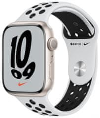 Apple Watch Nike Series 7, 45mm Silver Aluminium Case with Pure Platinum/Black Sport Band (MKNA3HC/A)