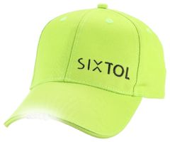 SIXTOL B-CAP 25lm-es LED-lámpás ellenzős sapka, tölthető, USB, univerzális méret, fluoreszkáló zöld
